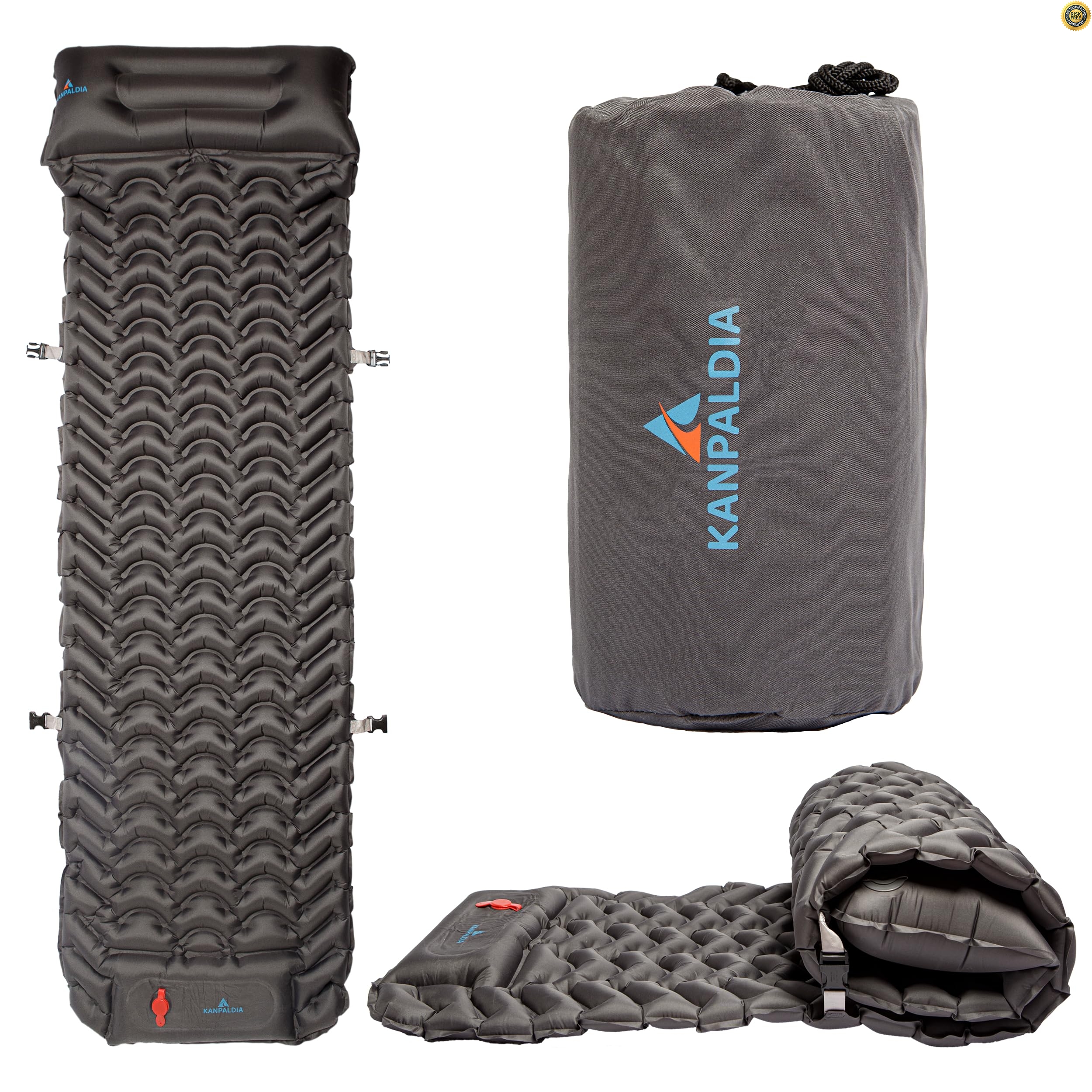 Esterilla Camping Convertible en Asiento / Colchoneta Camping Autoinflable con
